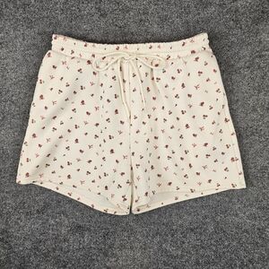 Cream Floral Women's Athletic Shorts